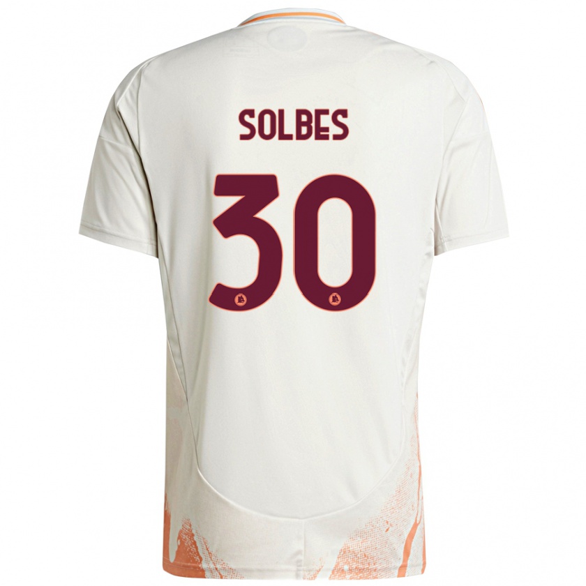 Kandiny Enfant Maillot Ricardo Solbes #30 Crème Blanc Orange Tenues Extérieur 2024/25 T-Shirt