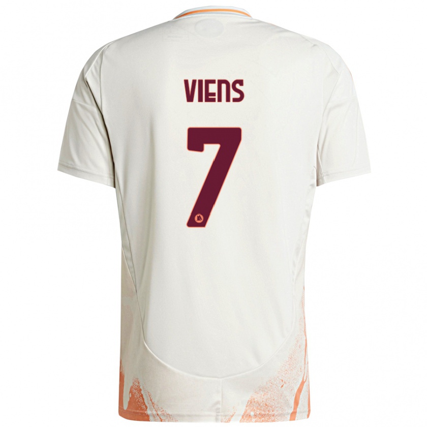 Kandiny Enfant Maillot Evelyne Viens #7 Crème Blanc Orange Tenues Extérieur 2024/25 T-Shirt