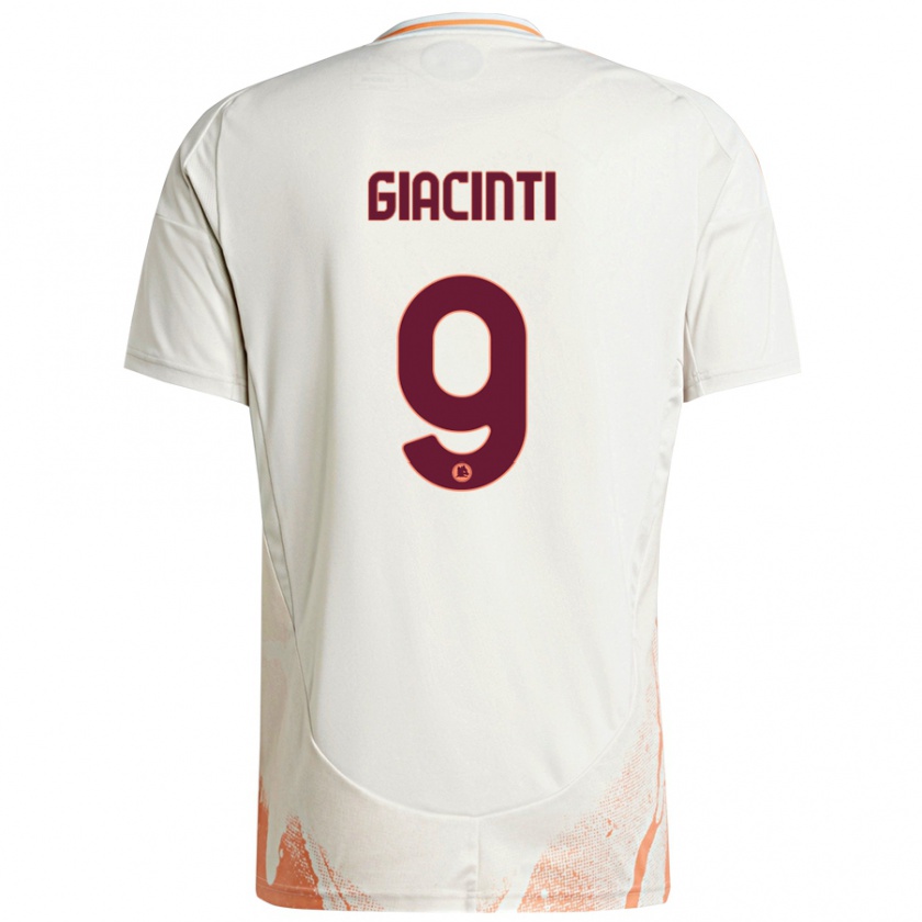 Kandiny Enfant Maillot Valentina Giacinti #9 Crème Blanc Orange Tenues Extérieur 2024/25 T-Shirt