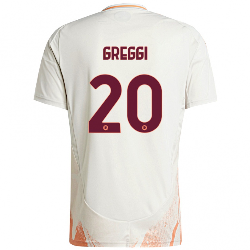 Kandiny Enfant Maillot Giada Greggi #20 Crème Blanc Orange Tenues Extérieur 2024/25 T-Shirt