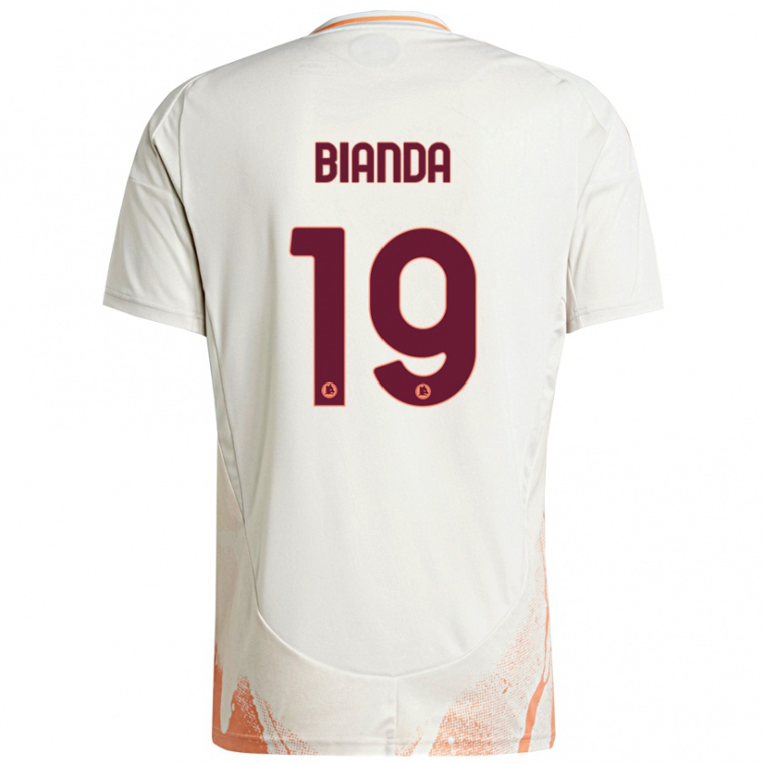 Kandiny Enfant Maillot William Bianda #19 Crème Blanc Orange Tenues Extérieur 2024/25 T-Shirt