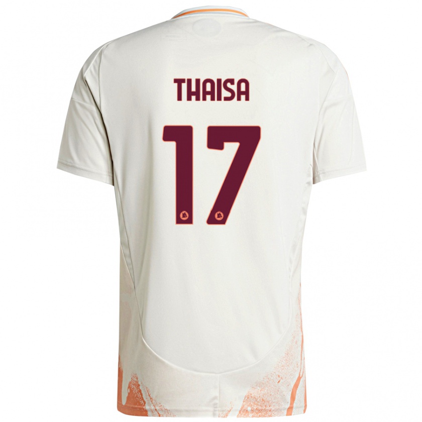 Kandiny Enfant Maillot Thaisa #17 Crème Blanc Orange Tenues Extérieur 2024/25 T-Shirt