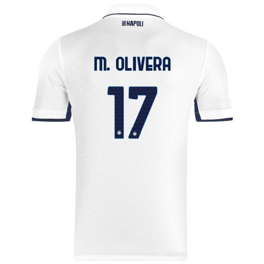 Kandiny Enfant Maillot Mathías Olivera #17 Blanc Bleu Royal Tenues Extérieur 2024/25 T-Shirt