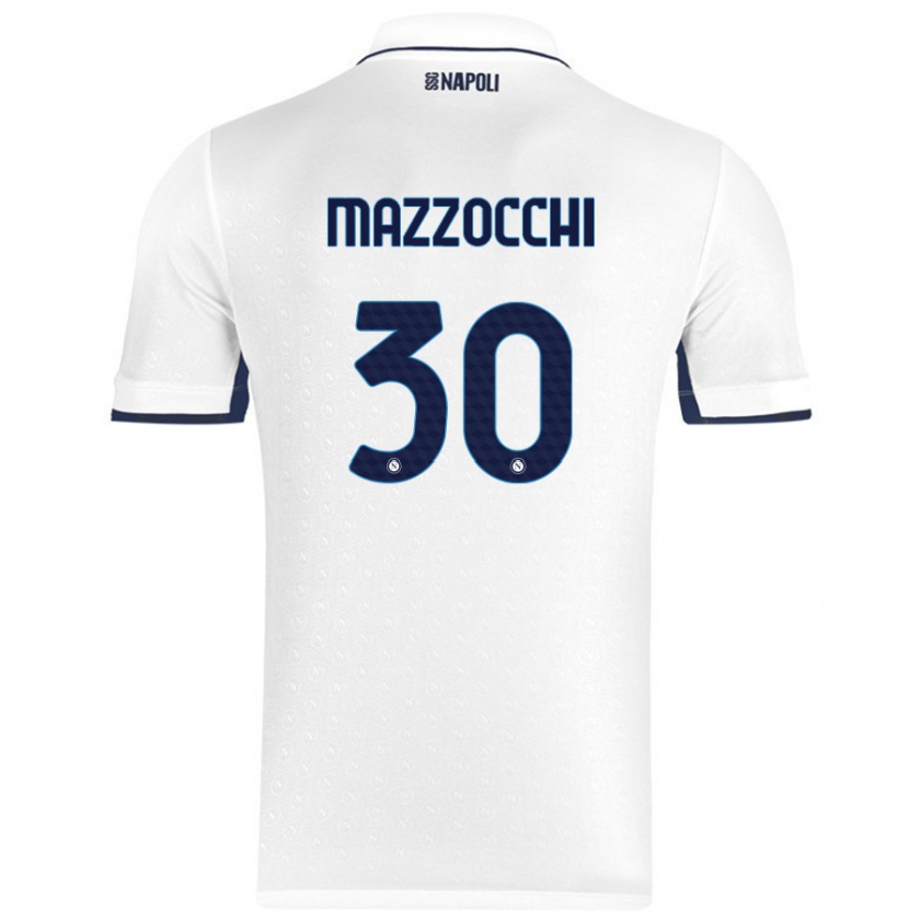 Kandiny Enfant Maillot Pasquale Mazzocchi #30 Blanc Bleu Royal Tenues Extérieur 2024/25 T-Shirt