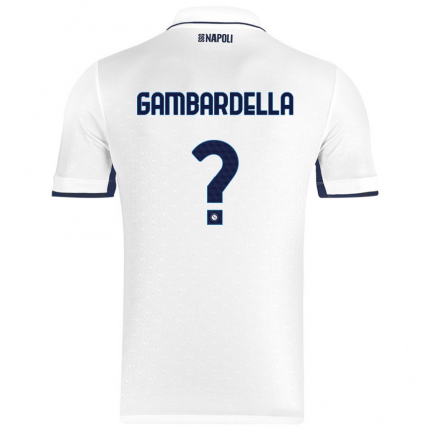 Kandiny Enfant Maillot Vittorio Gambardella #0 Blanc Bleu Royal Tenues Extérieur 2024/25 T-Shirt