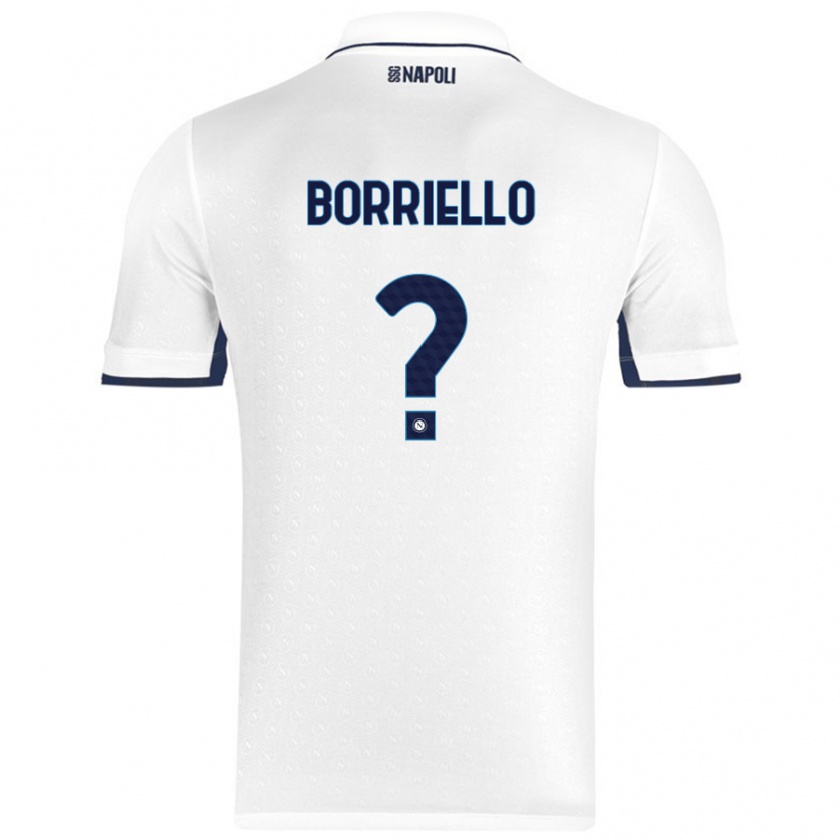 Kandiny Enfant Maillot Salvatore Borriello #0 Blanc Bleu Royal Tenues Extérieur 2024/25 T-Shirt