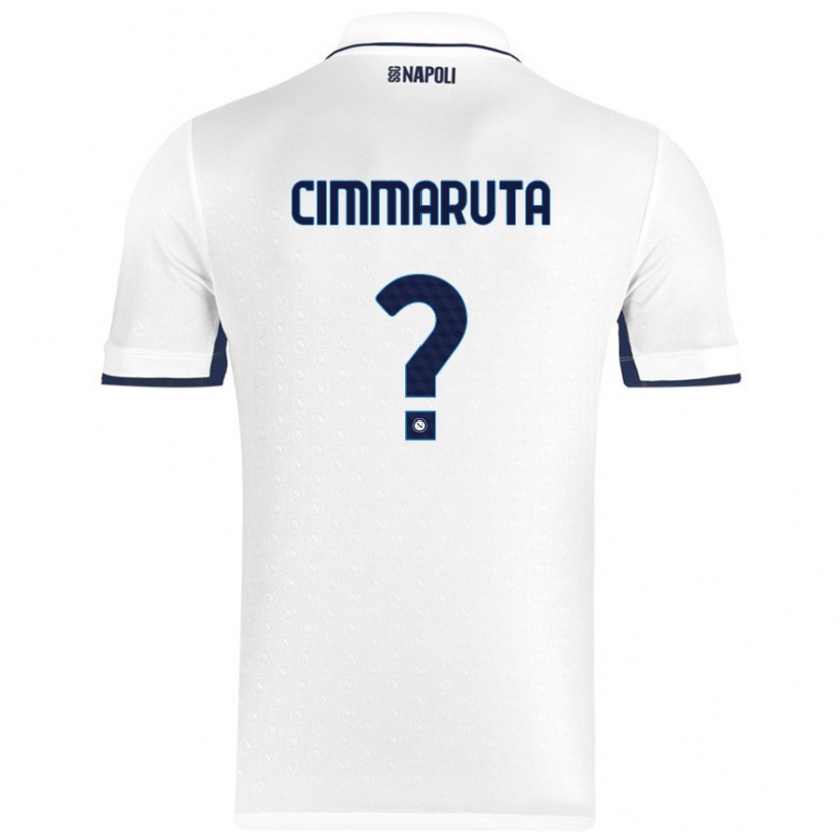 Kandiny Enfant Maillot Antonio Cimmaruta #0 Blanc Bleu Royal Tenues Extérieur 2024/25 T-Shirt