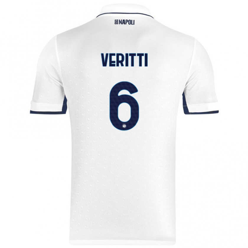 Kandiny Enfant Maillot Federica Veritti #6 Blanc Bleu Royal Tenues Extérieur 2024/25 T-Shirt