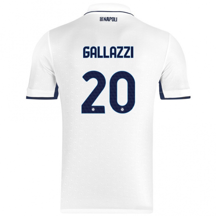 Kandiny Enfant Maillot Valentina Gallazzi #20 Blanc Bleu Royal Tenues Extérieur 2024/25 T-Shirt