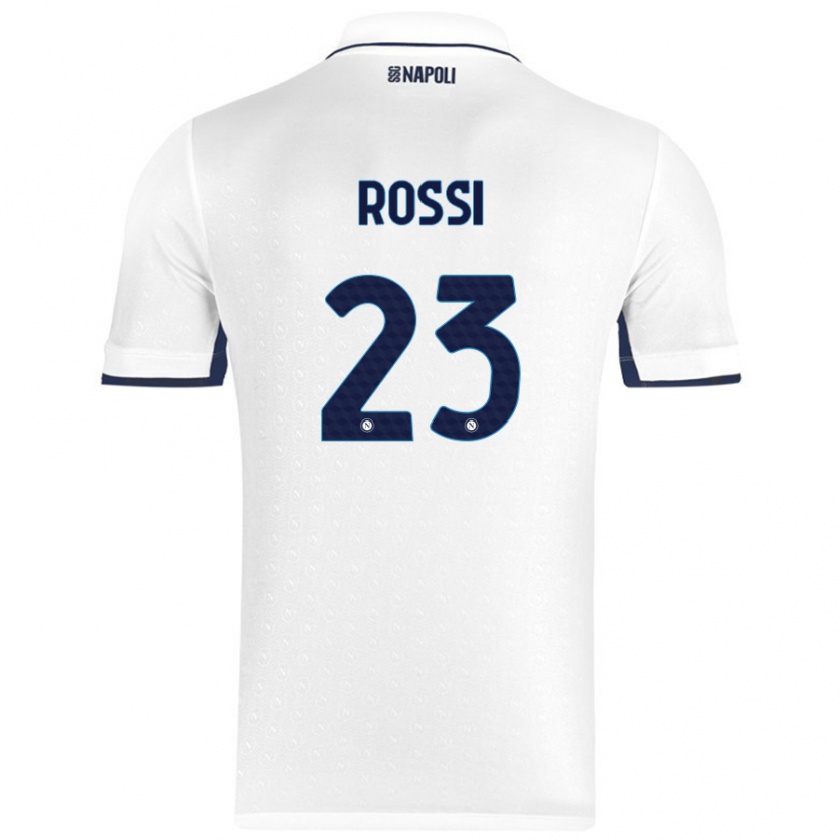 Kandiny Enfant Maillot Leonardo Rossi #23 Blanc Bleu Royal Tenues Extérieur 2024/25 T-Shirt