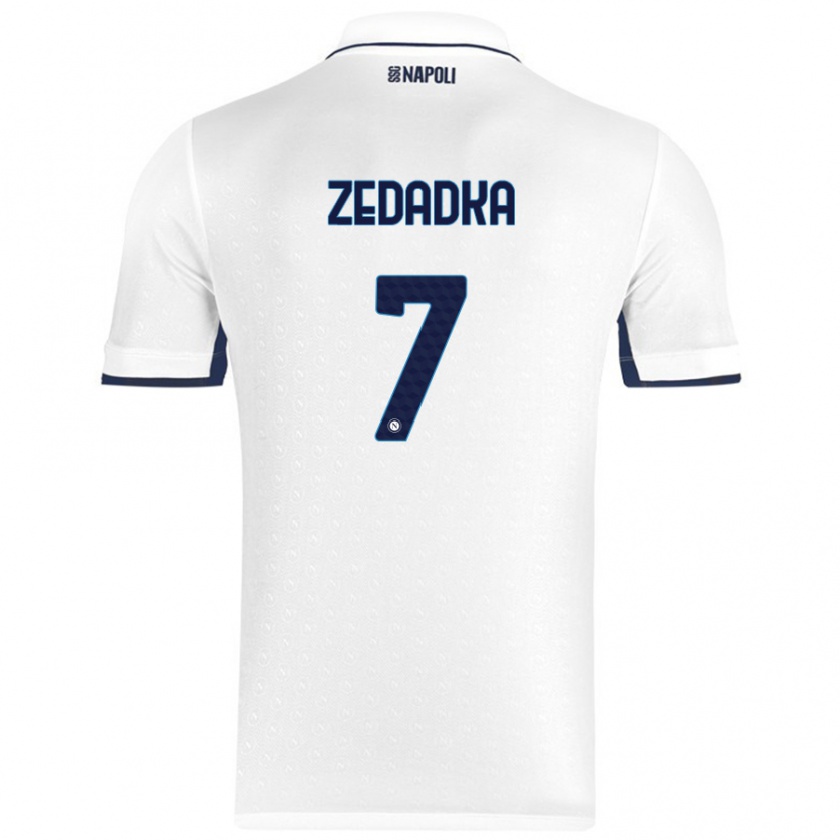 Kandiny Enfant Maillot Karim Zedadka #7 Blanc Bleu Royal Tenues Extérieur 2024/25 T-Shirt