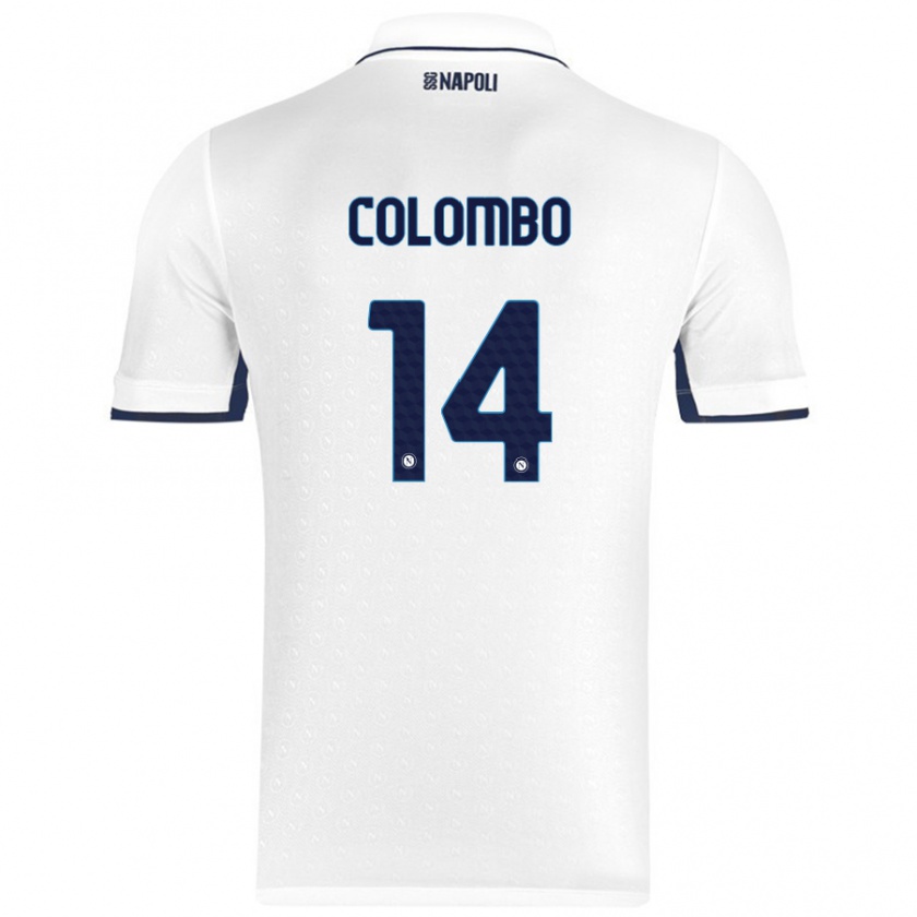 Kandiny Enfant Maillot Sofia Colombo #14 Blanc Bleu Royal Tenues Extérieur 2024/25 T-Shirt