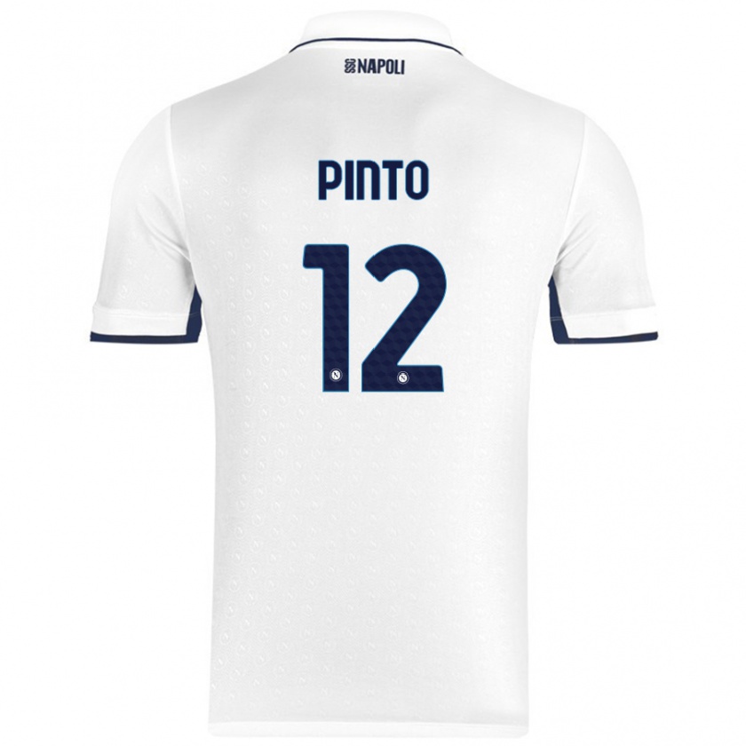 Kandiny Enfant Maillot Ciro Pinto #12 Blanc Bleu Royal Tenues Extérieur 2024/25 T-Shirt