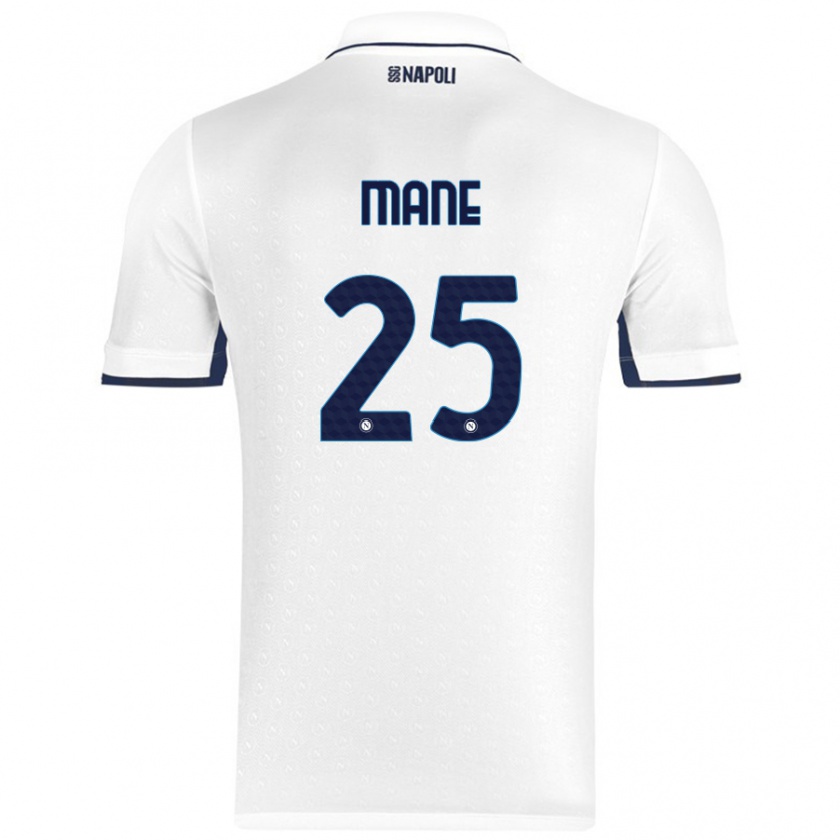 Kandiny Enfant Maillot Balla Mousa Mane #25 Blanc Bleu Royal Tenues Extérieur 2024/25 T-Shirt