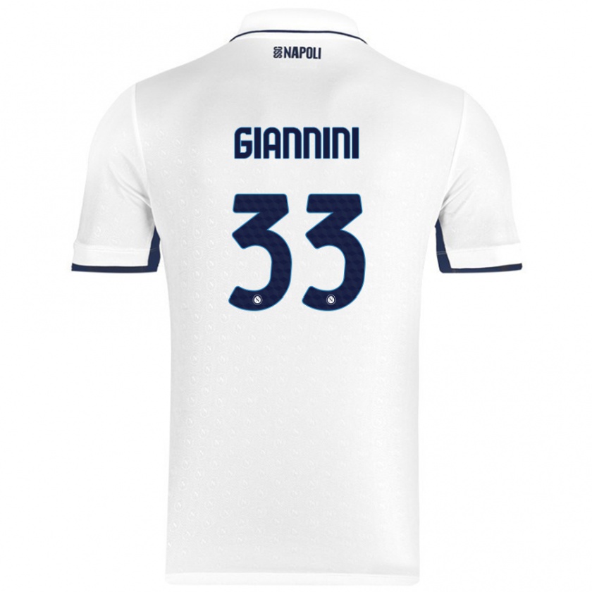 Kandiny Enfant Maillot Enrico Giannini #33 Blanc Bleu Royal Tenues Extérieur 2024/25 T-Shirt