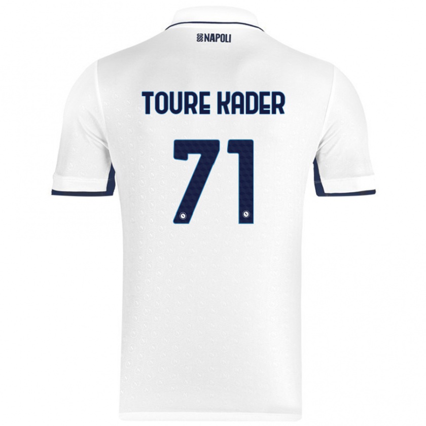 Kandiny Enfant Maillot Aziz Toure Kader #71 Blanc Bleu Royal Tenues Extérieur 2024/25 T-Shirt