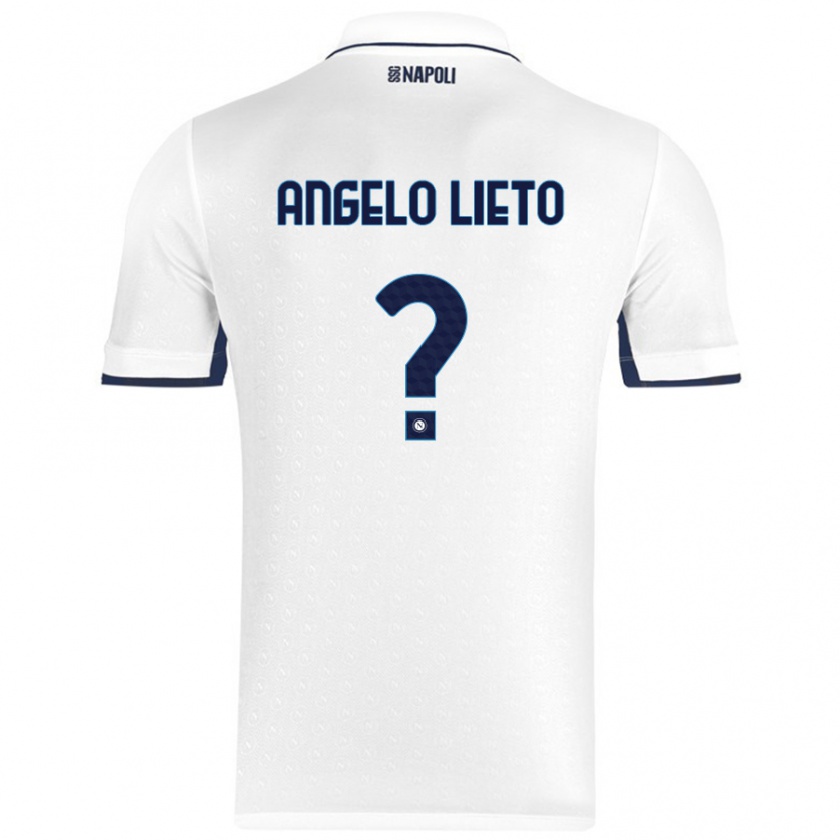 Kandiny Enfant Maillot Angelo Lieto #0 Blanc Bleu Royal Tenues Extérieur 2024/25 T-Shirt