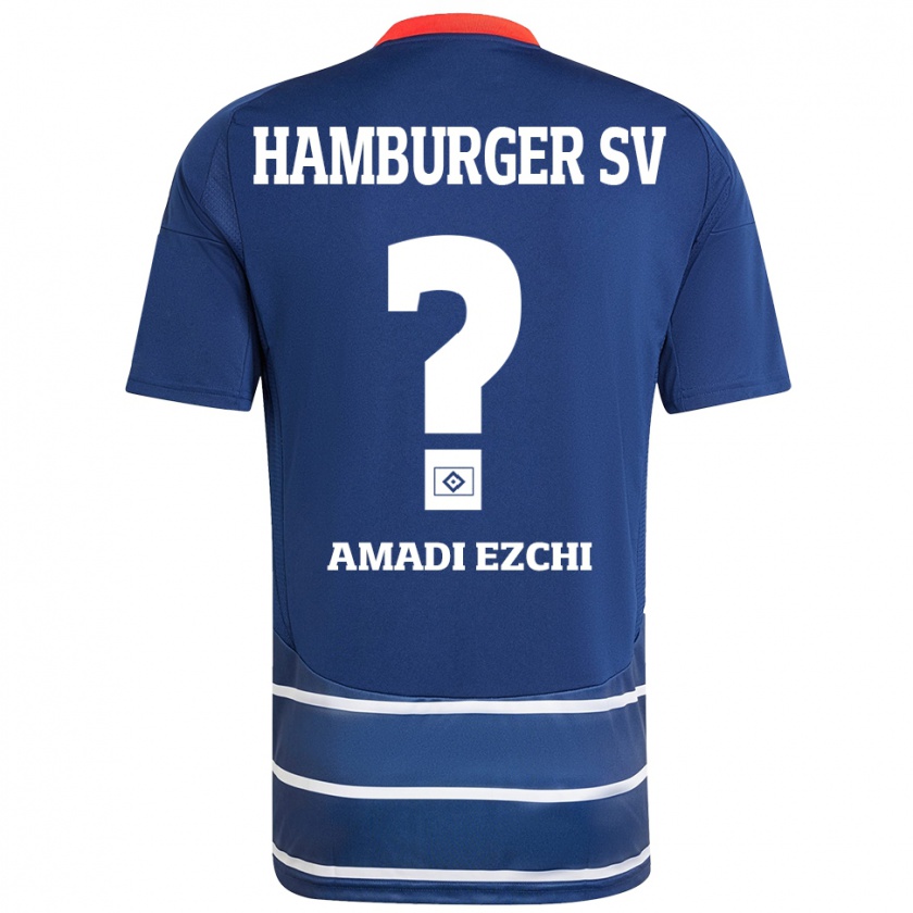 Kandiny Enfant Maillot Emmanuel Amadi Ezchi #0 Bleu Foncé Tenues Extérieur 2024/25 T-Shirt