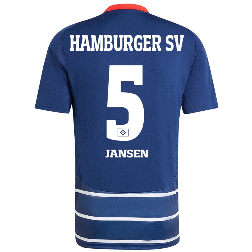 Kandiny Enfant Maillot Marcell Jansen #5 Bleu Foncé Tenues Extérieur 2024/25 T-Shirt