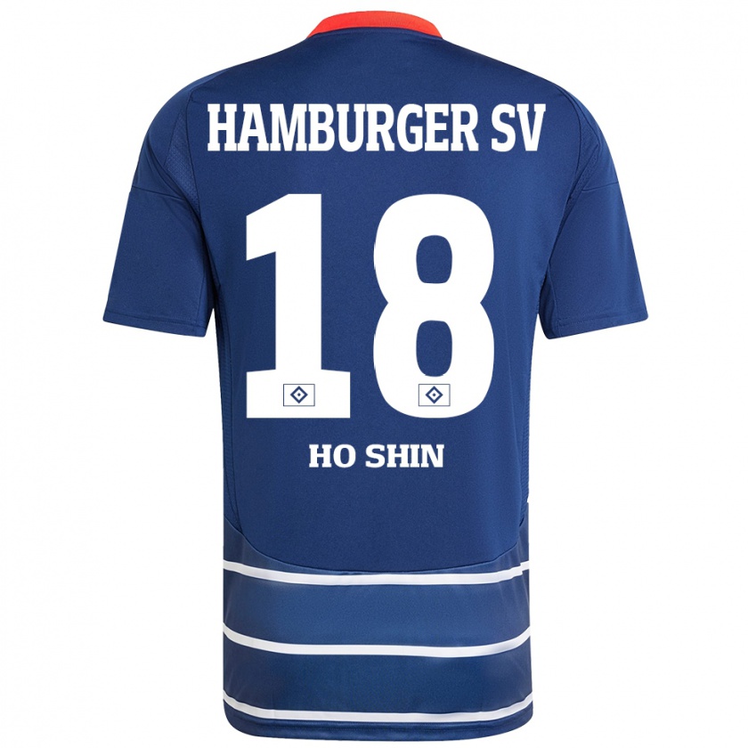 Kandiny Enfant Maillot Jae Ho Shin #18 Bleu Foncé Tenues Extérieur 2024/25 T-Shirt