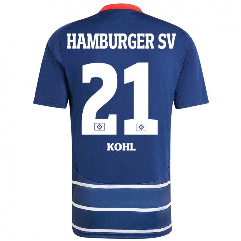 Kandiny Enfant Maillot Ohene Köhl #21 Bleu Foncé Tenues Extérieur 2024/25 T-Shirt