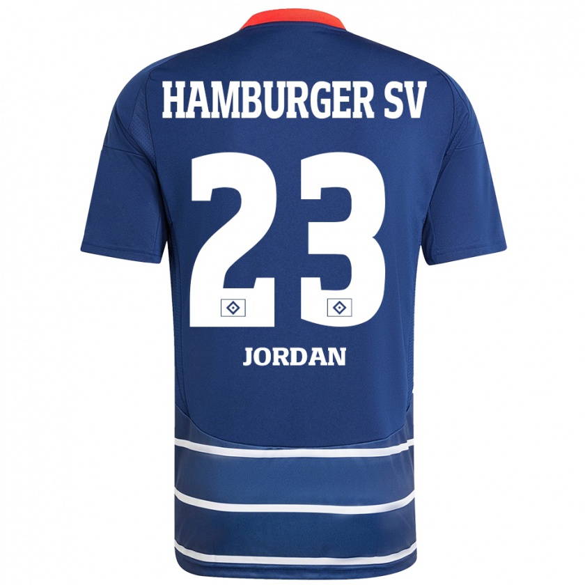 Kandiny Enfant Maillot Dominik Jordan #23 Bleu Foncé Tenues Extérieur 2024/25 T-Shirt