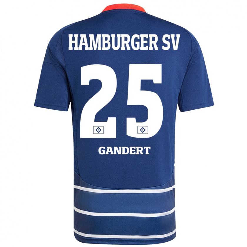 Kandiny Enfant Maillot Jeremy Gandert #25 Bleu Foncé Tenues Extérieur 2024/25 T-Shirt