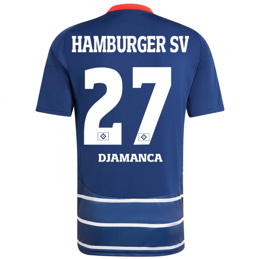 Kandiny Enfant Maillot Ismaila Djamanca #27 Bleu Foncé Tenues Extérieur 2024/25 T-Shirt