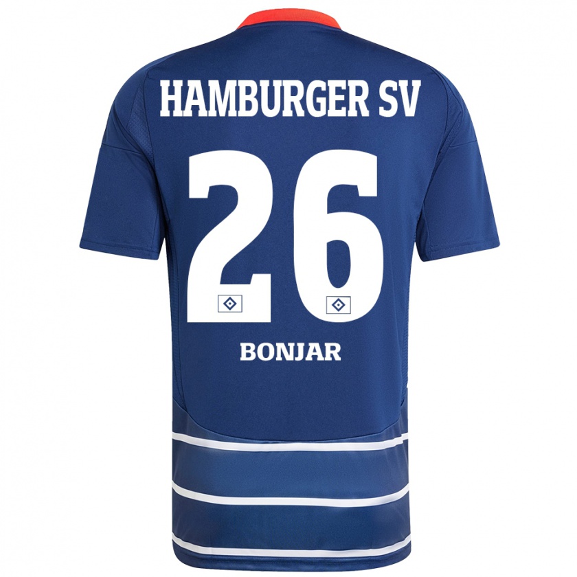 Kandiny Enfant Maillot Amir Bonjar #26 Bleu Foncé Tenues Extérieur 2024/25 T-Shirt