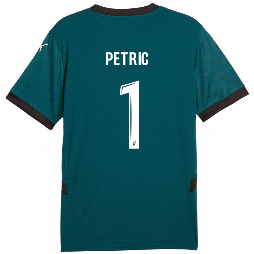 Kandiny Enfant Maillot Denis Petric #1 Vert Foncé Tenues Extérieur 2024/25 T-Shirt