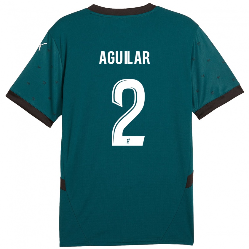 Kandiny Enfant Maillot Ruben Aguilar #2 Vert Foncé Tenues Extérieur 2024/25 T-Shirt