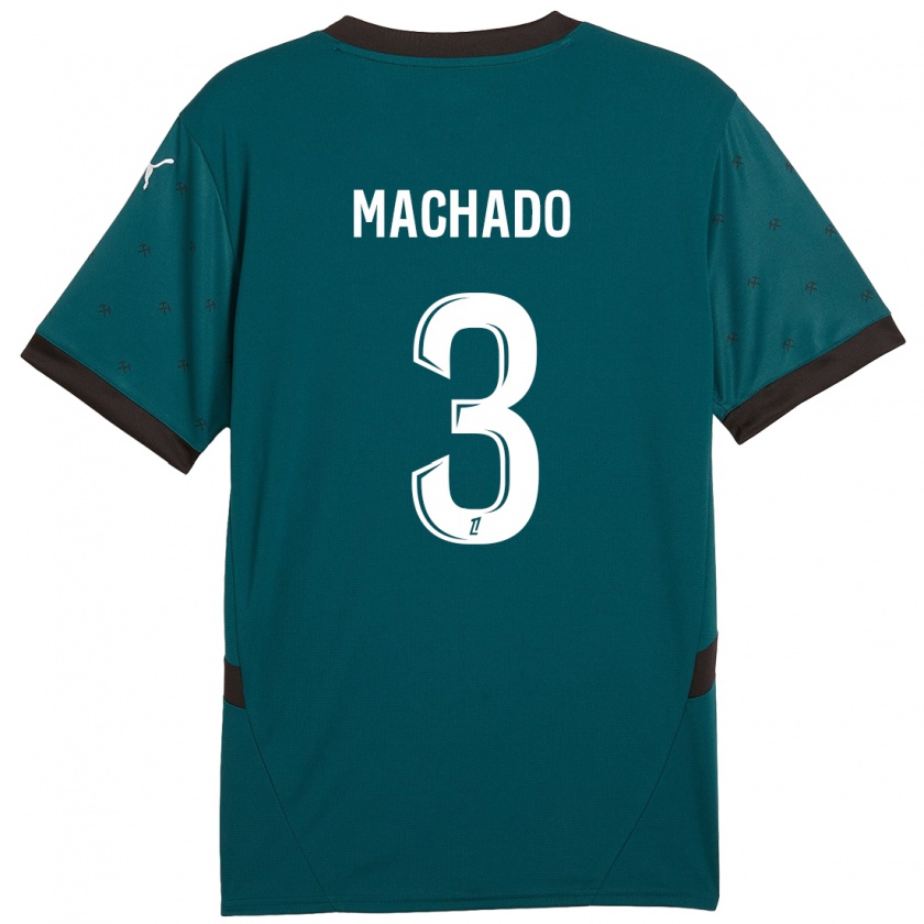 Kandiny Enfant Maillot Deiver Machado #3 Vert Foncé Tenues Extérieur 2024/25 T-Shirt