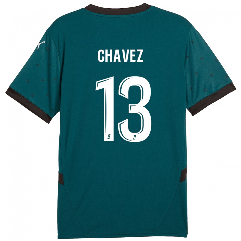 Kandiny Enfant Maillot Jhoanner Chávez #13 Vert Foncé Tenues Extérieur 2024/25 T-Shirt