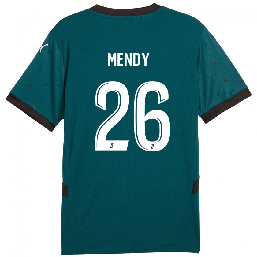 Kandiny Enfant Maillot Nampalys Mendy #26 Vert Foncé Tenues Extérieur 2024/25 T-Shirt