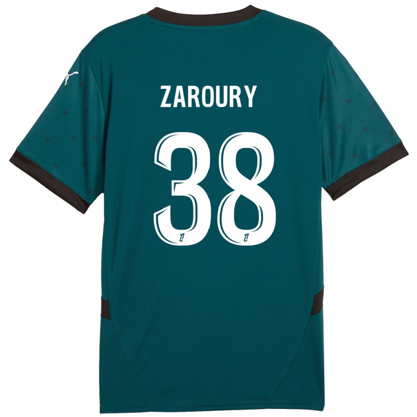 Kandiny Enfant Maillot Anass Zaroury #38 Vert Foncé Tenues Extérieur 2024/25 T-Shirt