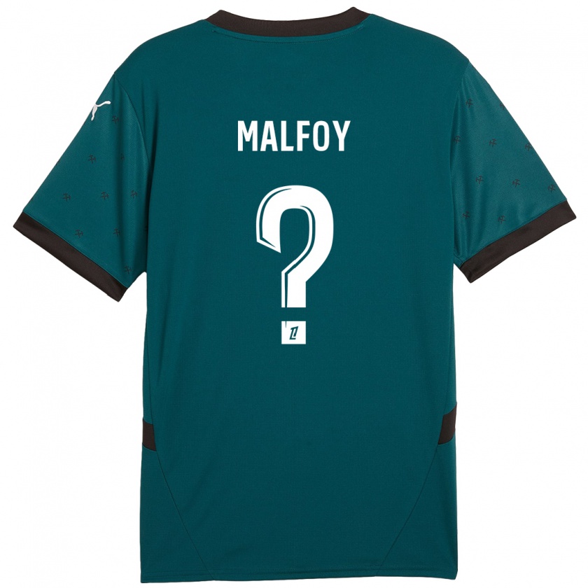 Kandiny Enfant Maillot Lucas Malfoy #0 Vert Foncé Tenues Extérieur 2024/25 T-Shirt