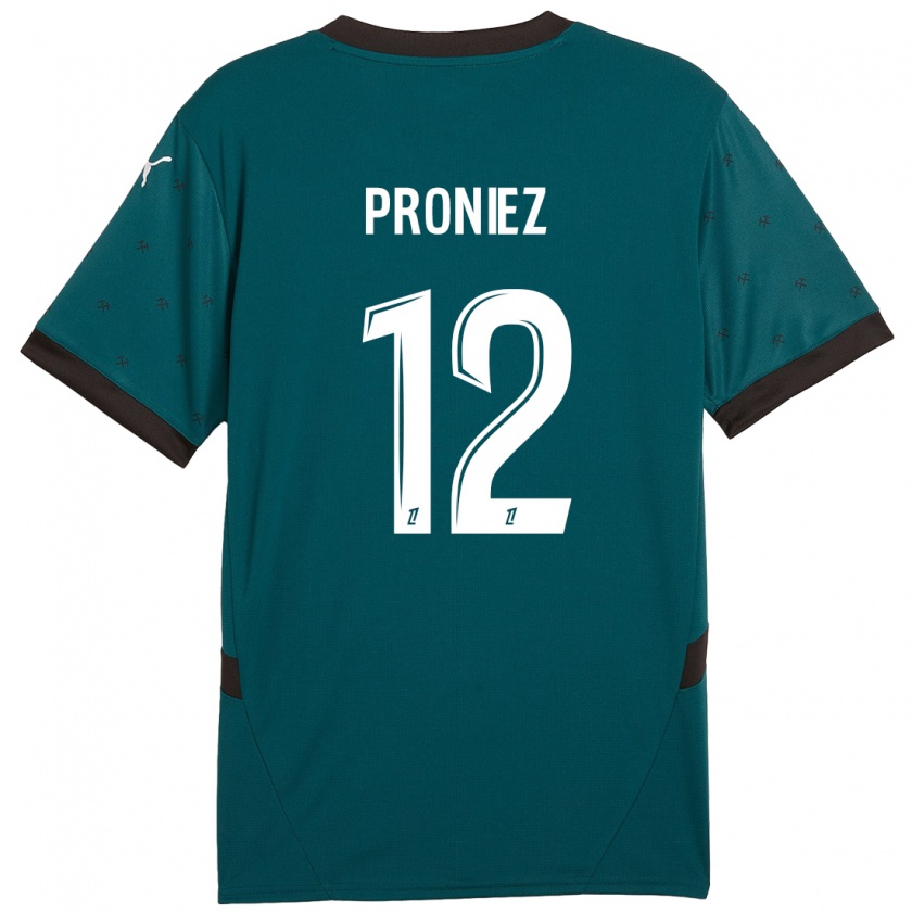 Kandiny Enfant Maillot Fany Proniez #12 Vert Foncé Tenues Extérieur 2024/25 T-Shirt