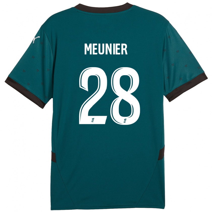 Kandiny Enfant Maillot Jennifer Meunier #28 Vert Foncé Tenues Extérieur 2024/25 T-Shirt