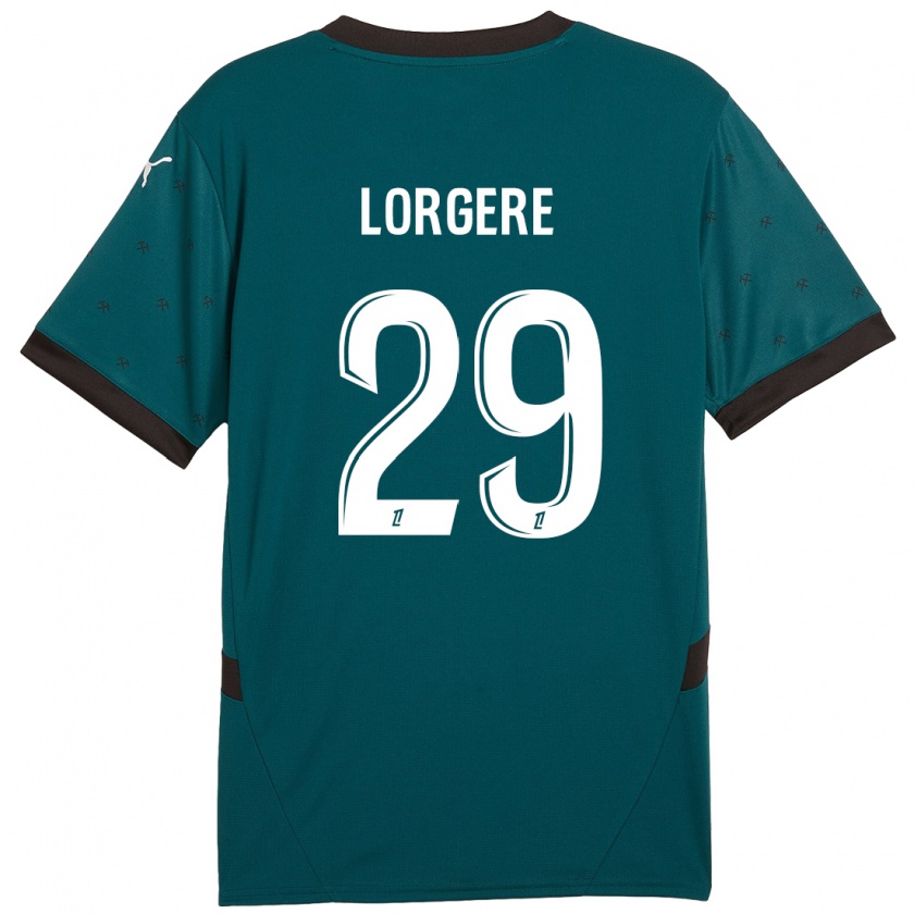 Kandiny Enfant Maillot Charlotte Lorgeré #29 Vert Foncé Tenues Extérieur 2024/25 T-Shirt