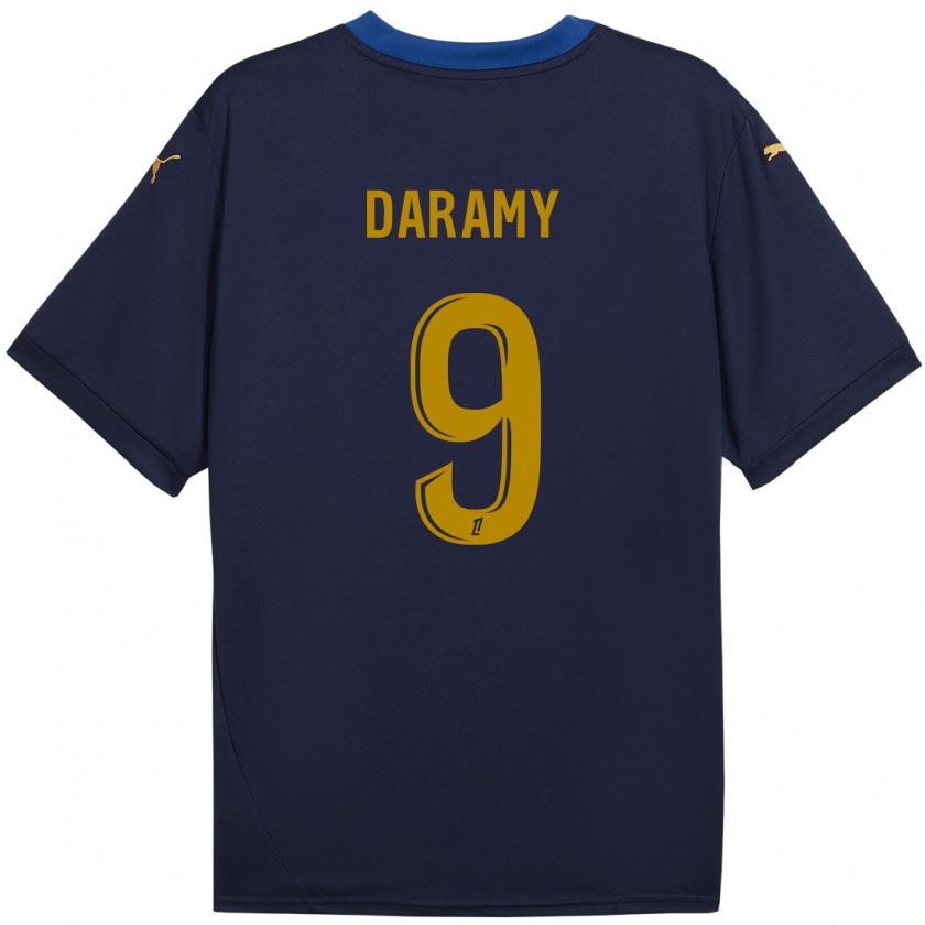 Kandiny Enfant Maillot Mohamed Daramy #9 Bleu Marine Doré Tenues Extérieur 2024/25 T-Shirt