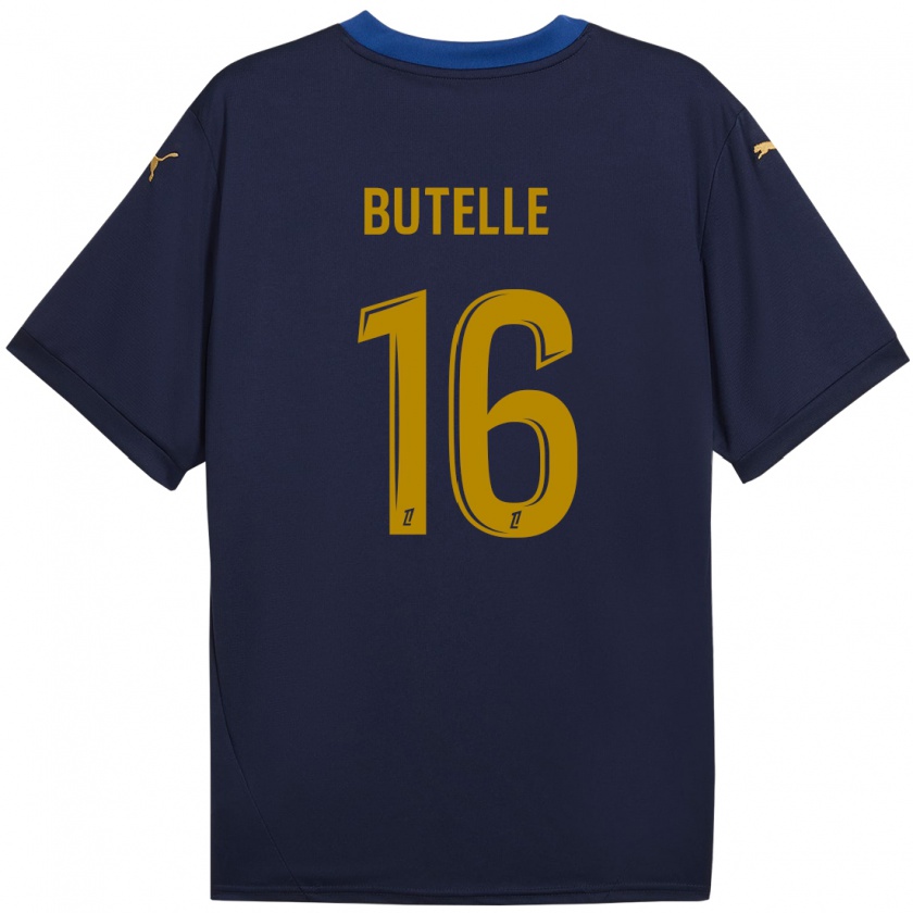 Kandiny Enfant Maillot Ludovic Butelle #16 Bleu Marine Doré Tenues Extérieur 2024/25 T-Shirt