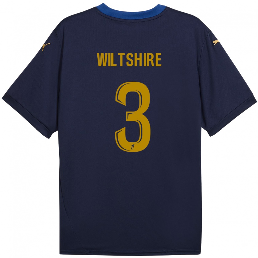 Kandiny Enfant Maillot Tiernny Wiltshire #3 Bleu Marine Doré Tenues Extérieur 2024/25 T-Shirt