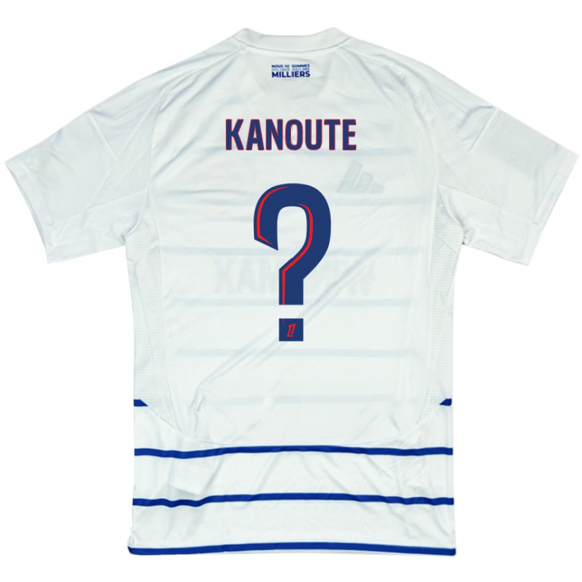 Kandiny Enfant Maillot Mahamadou Kanouté #0 Blanc Bleu Tenues Extérieur 2024/25 T-Shirt