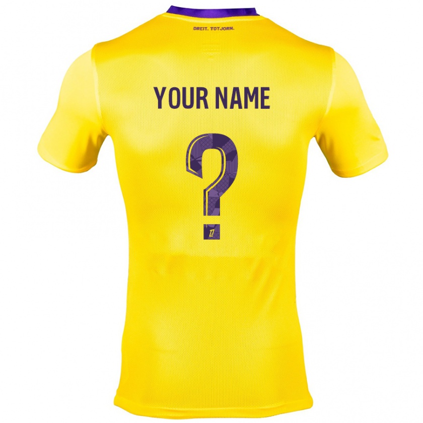 Kandiny Enfant Maillot Votre Nom #0 Jaune Violet Tenues Extérieur 2024/25 T-Shirt