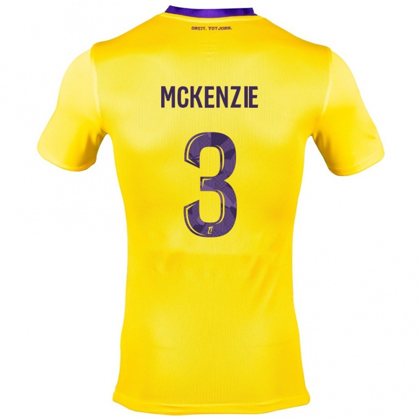 Kandiny Enfant Maillot Mark Mckenzie #3 Jaune Violet Tenues Extérieur 2024/25 T-Shirt