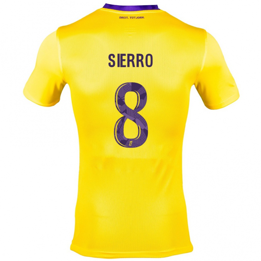 Kandiny Enfant Maillot Vincent Sierro #8 Jaune Violet Tenues Extérieur 2024/25 T-Shirt