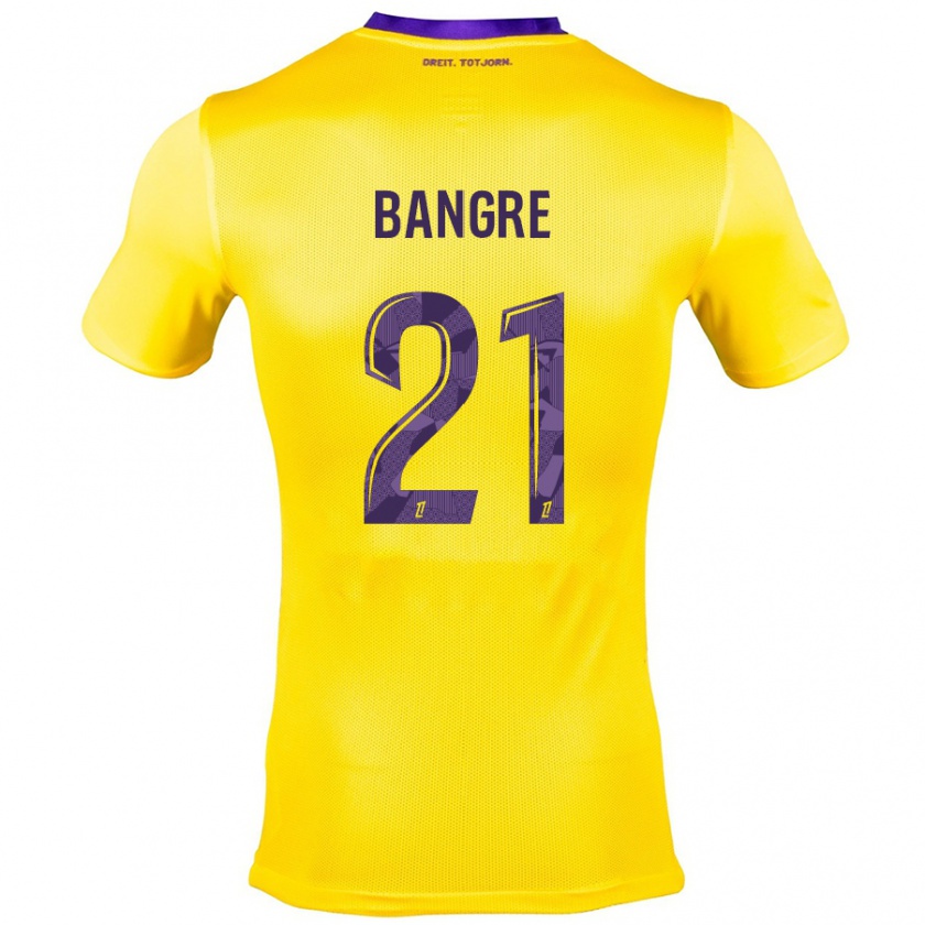 Kandiny Enfant Maillot Mamady Bangré #21 Jaune Violet Tenues Extérieur 2024/25 T-Shirt