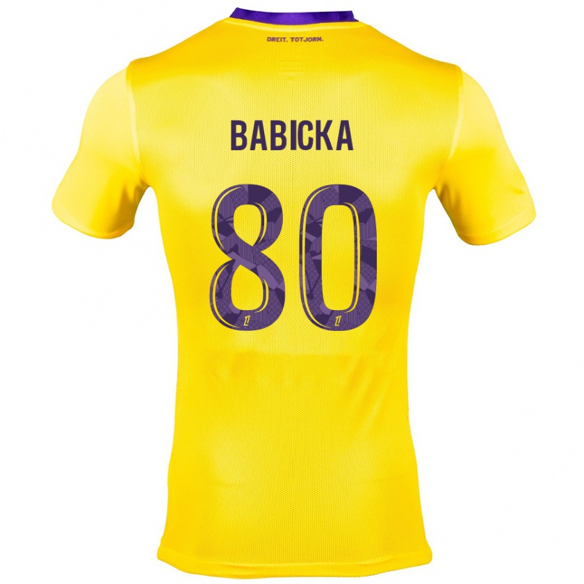 Kandiny Enfant Maillot Shavy Babicka #80 Jaune Violet Tenues Extérieur 2024/25 T-Shirt