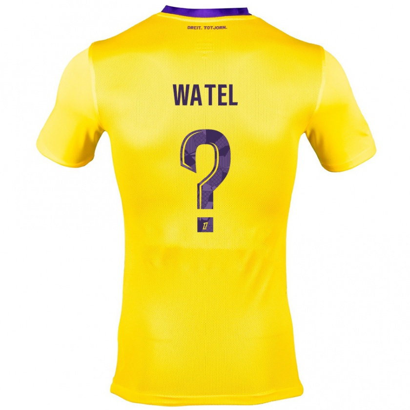 Kandiny Enfant Maillot Kylian Watel #0 Jaune Violet Tenues Extérieur 2024/25 T-Shirt