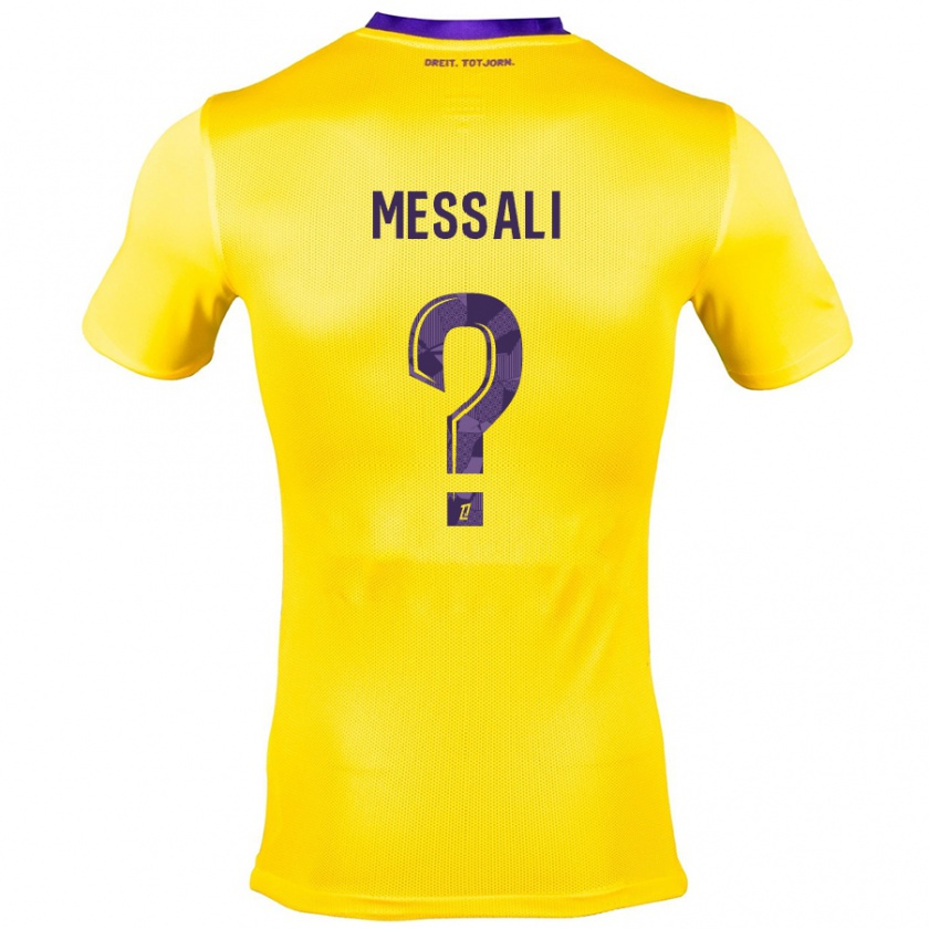 Kandiny Enfant Maillot Rafik Messali #0 Jaune Violet Tenues Extérieur 2024/25 T-Shirt